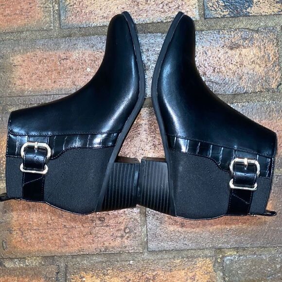 London Fog collection water resistant black ankle boots LFW-HARMONY size 7 NEW - Picture 6 of 13